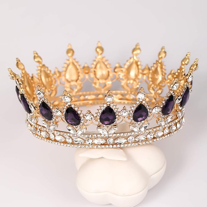 FORSEVEN Queen Crown Rhinestone Wedding Crowns and Tiaras for Women Costume Party Hair Accessories Princess Birthday Crown Crystal Bridal Crown Christmas Decorations Headband