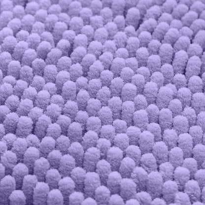 HOMEIDEAS 3 Pieces Bathroom Rugs, Ultra Soft Non Slip Absorbent Chenille Toilet Bath Mat Set (Lavender)