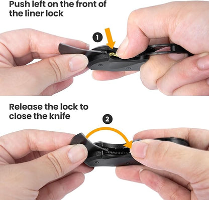 2 Pack Small Pocket Knife Gifts for Men & Women, Folding Box Cutter, Birthday & Christmas Stocking Stuffers Gifts Idea for Wife Husband Dad Mom (Black & Pink)