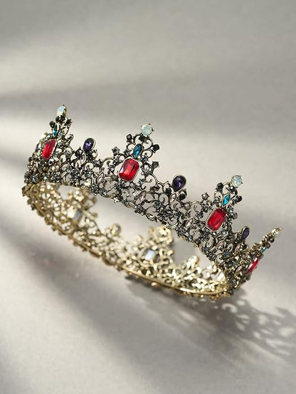SWEETV Queen Crown for Women - Baroque Wedding Tiaras and Crowns,Jeweled Tiara Crown,Prom Birthday Halloween Hair Accessories