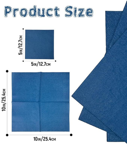Navy Blue Cocktail Napkins 5 * 5inch Disposable Beverage Napkin Paper for Cocktail, Dinner, Wedding, Birthday Party Dessert Wine（ 120 Count）