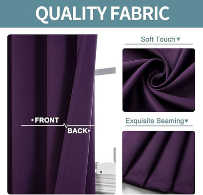 ChrisDowa Blackout Door Curtains for Doorway Privacy, Grommet Closet Curtains for Bedroom Closet Door, Thermal Insulated Doorway Cover Room Divider Drapes (1 Panel, Royal Purple, 34 x 80 Inch)