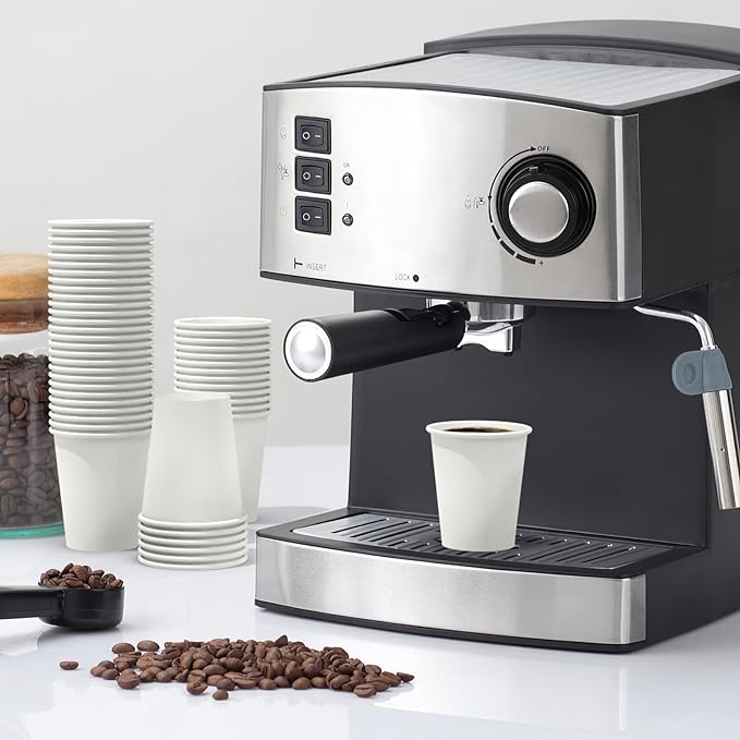 100 Count 8 oz Coffee Cups, Leak-Free Food Safe Paper Cups 8 oz, Disposable 8oz White Paper Cups for Cold and Hot Drinks
