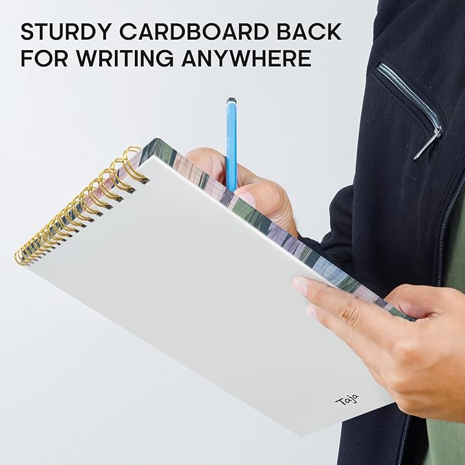 Taja To Do List Notepad - To Do List Notebook for Work with 52 Sheets, 9.8" x 6.5", Undated Daily Planner Perfect for Daily Tasks and Goal Setting, Notepad Suitable for Office, Home & School - Floral Symphony