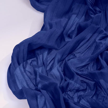 Royal Blue Cheesecloth Table Runner Blue 4 Pack Christmas Table Runnerss Boho Gauze 120 Inches Table Decor for Xmas Holiday Season Parties Weddings Bridal Baby Shower Birthday Parties Decor