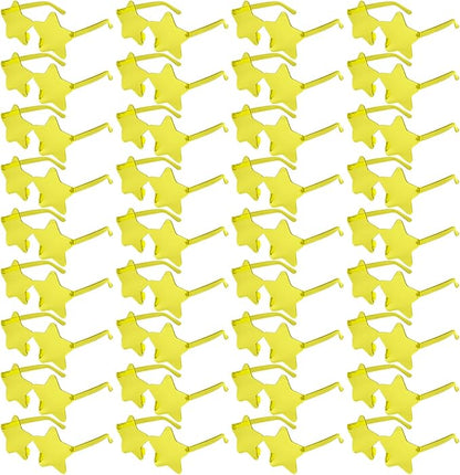 NACHLYNN 36 Pcs Rimless Star Shaped Sunglasses Yellow Pentagram Glasses Transparent Sunglasses Thanksgiving Day Party Favor