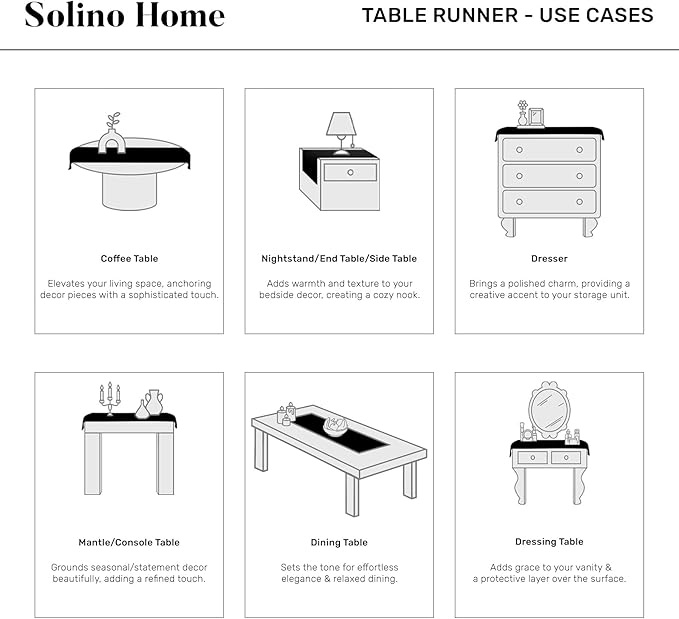 Solino Home Linen Table Runner 36 Inches - 100% Pure Linen Indigo Blue Hemstitch Table Runner 14 x 36 Inch Ideal for Dresser and Coffee Tables - Christmas, Holiday, New Year - Classic Hemstitch