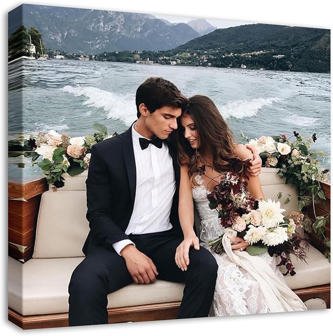 DBLAKI Personalized Custom Canvas Prints - Custom Framed Canvas Prints With Your Photos,Printed Photo To Canvas Wall Art Ideal for Home Decor Gifts Keepsakes 24" x24"