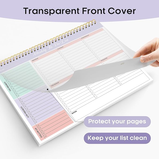 Taja 6 Pack of Weekly To Do List Notepad with 52 Undated Sheets（8.5"×11"）- Weekly Desk Planner for Women & Man, Work and Home - 6 Pack Violet Dream