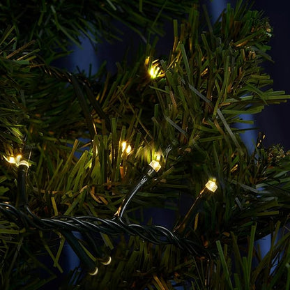 kemooie 300 LED Christmas Lights, 99FT Connective Green Wire Tree Lights, Plug in 8 Lighting Modes with Timer, Waterproof for Indoor Outdoor Patio Garden Wedding Party Decoration (Warm White)