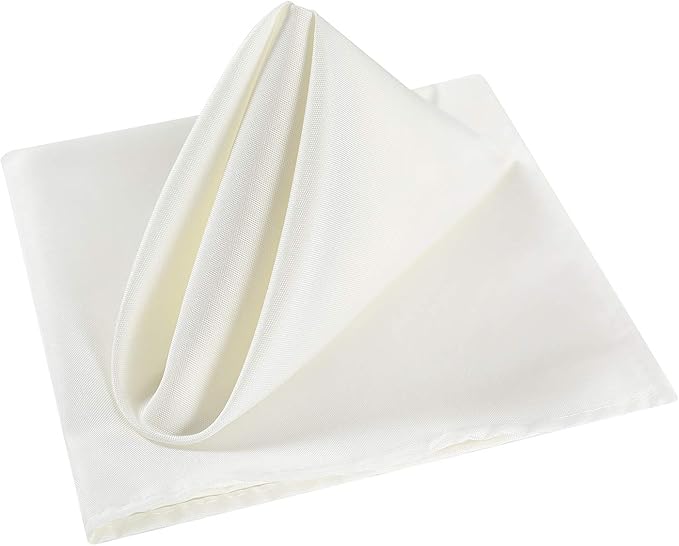 Cloth Napkins 17x17 inch Washable Polyester Dinner Napkins Soft Table Napkins for Wedding Party Dining Banquet(Ivory,25PCS)