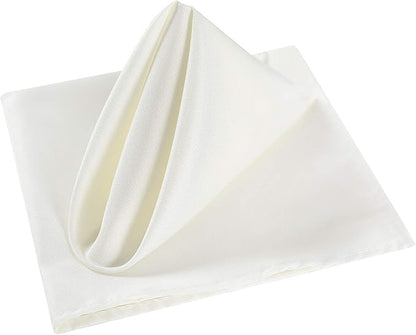 Cloth Napkins 20x20 inch Washable Polyester Dinner Napkins Soft Table Napkins for Wedding Party Dining Banquet(Ivory,25PCS)