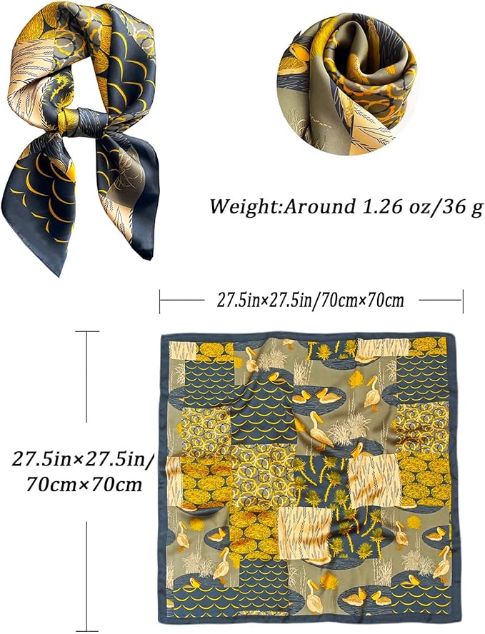 Neck Scarf For Womens Silky Head Scarves Hair Bandanas Square Scarf Fashion Accessories lightweight
