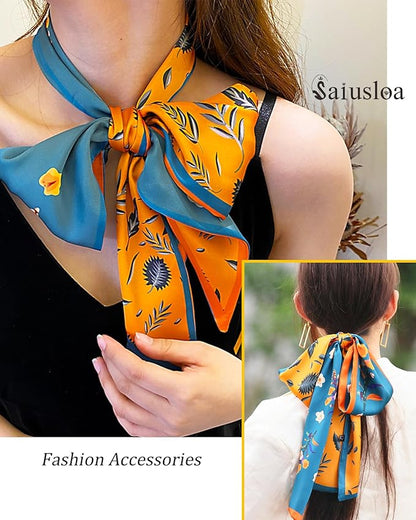 Neck Scarf For Womens Silky Head Scarves Hair Bandanas Square Scarf Fashion Accessories lightweight