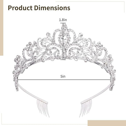 10 Pcs Crystal Tiara and Crowns for Women, Silver Rhinestone Crowns, Princess Headbands, Bride Tiaras for Wedding, Birthday, Parties
