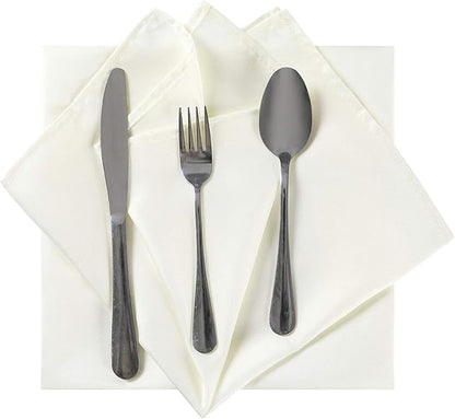 Cloth Napkins 20x20 inch Washable Polyester Dinner Napkins Soft Table Napkins for Wedding Party Dining Banquet(Ivory,100PCS)