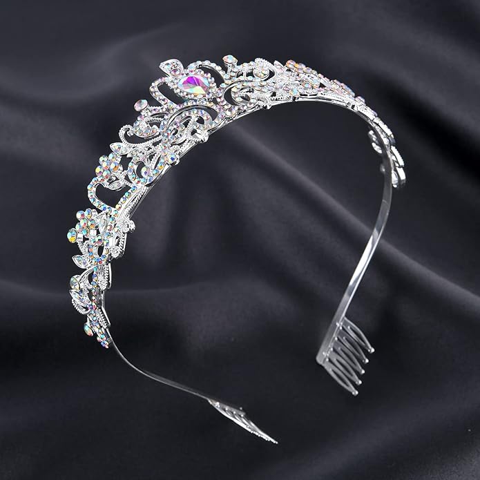 Sparkling Crystal Princess Tiaras for Women Girl Crown Queen Headband Fashion Headpiece for Wedding Birthday Bride Bridal Prom Party Hair Accessories Valentines Mothers Day Gifts