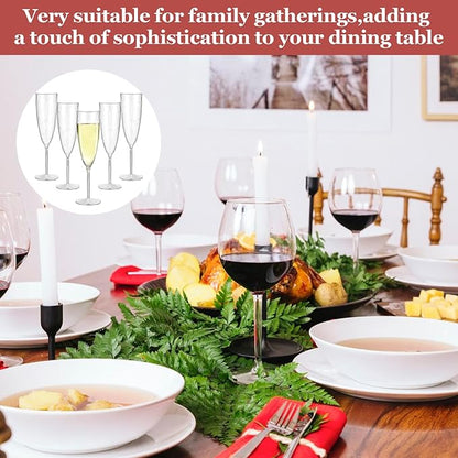 40 PCS Clear Disposable Plastic Champagne Flutes,6 Oz Plastic Champagne Glasses, DisposableFlutes for Party, Disposable Wine Glasses Cocktail Cups for Home Daily Life Party Birthday Wedding Toasting