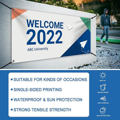 Custom Vinyl Banners and Signs Customize for Outdoor Indoor, Customize Photo Logo Text Banner Decoration Backdrop for Party Birthday Graduation Wedding Event 4'x9'