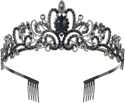 Sparkling Crystal Princess Tiaras for Women Girl Crown Queen Headband Fashion Headpiece for Wedding Birthday Bride Bridal Prom Party Hair Accessories Valentines Mothers Day Gifts