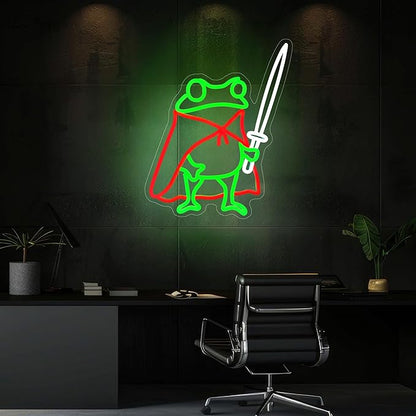 Frog Neon Sign Cute Neon Signs for Wall Decor Green Red Neon LED Sign for Man Cave Room Home Party Birthday Bar Signs - USB Powered