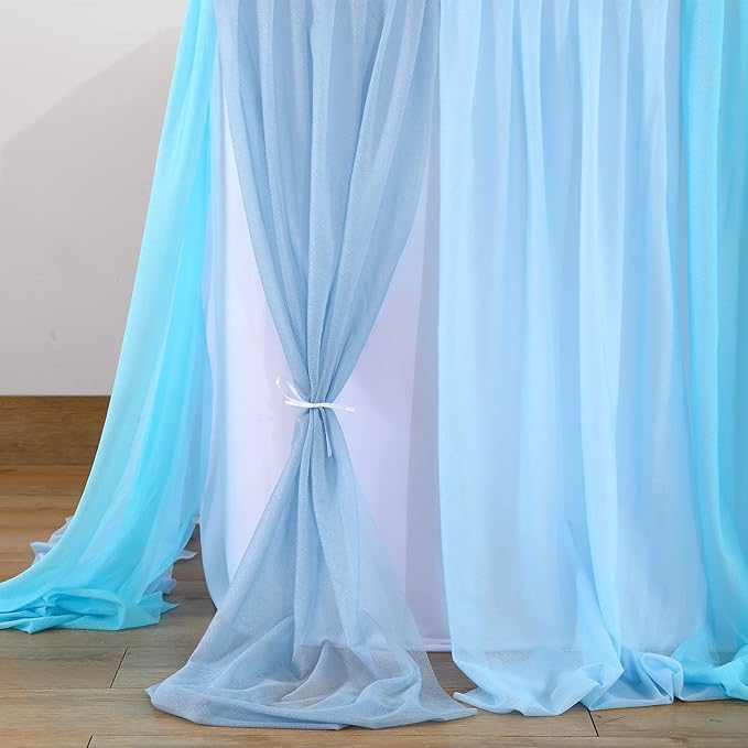 Tulle Table Skirt Blue Tutu Striped Table Skirts for Rectangle Tables Baby Shower Under the Sea Baby Shark Birthday Parties Decoration 9ft