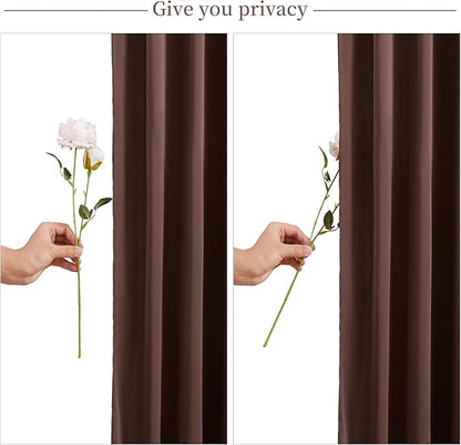 10x10 Brown Backdrop Curtain for Parties Wedding Wrinkle Free Brown Photo Curtains Backdrop Drapes Fabric Decoration for Birthday Party Baby Shower 5ft x 10ft,2 Panels