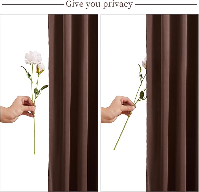 8 Panels Brown Backdrop Curtain for Parties Wedding Wrinkle Free Brown Photo Curtains Backdrop Drapes Fabric Decoration for Birthday Party Baby Shower 40ft(W) x 10ft(H)