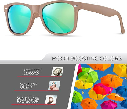Retro Rewind Polarized Sunglasses for Men and Women - UV Protection Classic Sun Glasses