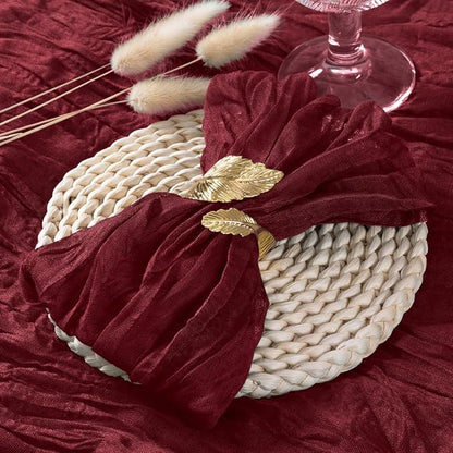 Socomi Burgundy Cheesecloth Napkins Fall Thanksgiving Cheese Cloths Gauze Set of 50 Boho Washable Dinner Table Napkins for Wedding Party Baby Shower Birthday Party Decor