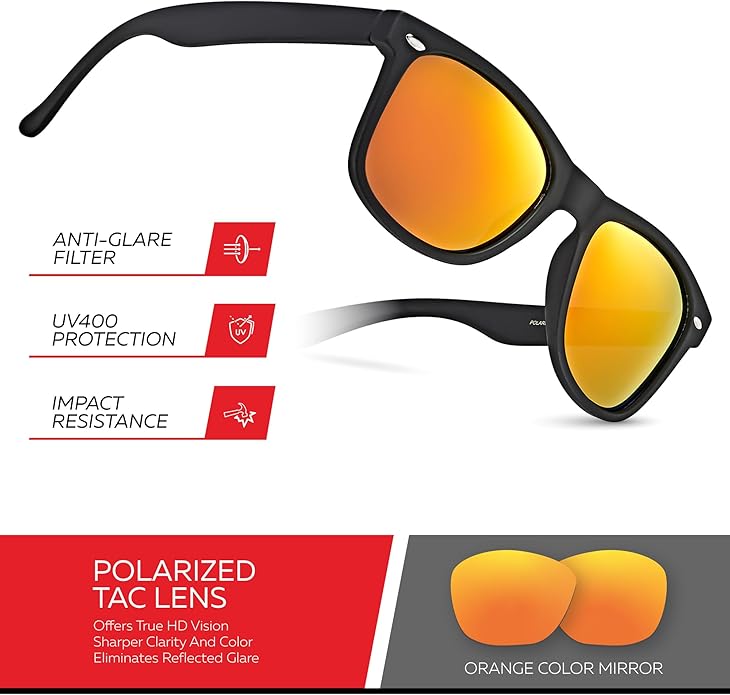 Retro Rewind Polarized Sunglasses for Men and Women - UV Protection Classic Sun Glasses