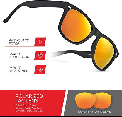 Retro Rewind Polarized Sunglasses for Men and Women - UV Protection Classic Sun Glasses