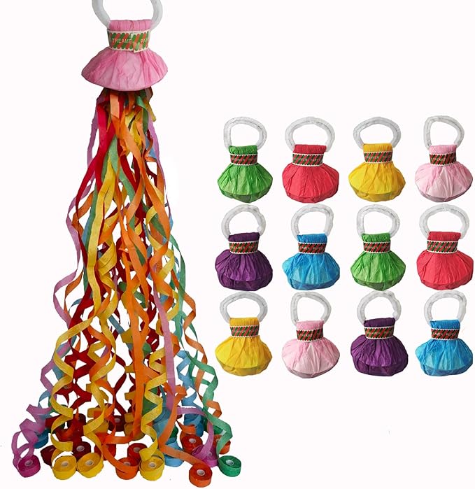 24 Pack Streamer Poppers No Mess Confetti Poppers，No Mess Streamers Easy to Clean Party Poppers，for Celebrations and Events，Six Color Mix