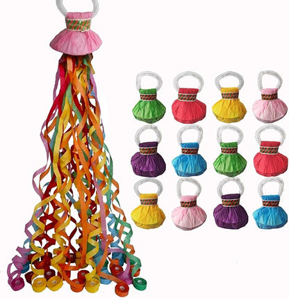 24 Pack Streamer Poppers No Mess Confetti Poppers，No Mess Streamers Easy to Clean Party Poppers，for Celebrations and Events，Six Color Mix