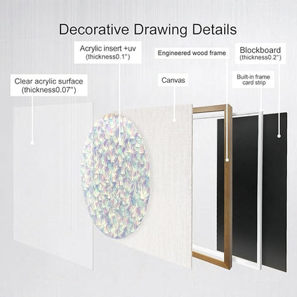 BrightA Rainbow Acrylic Mosaic Wall Art - Multicolor Circular Design with Layered Translucent Panels, Modern Geometric Decor for Living Room and Bedroom in Natural Wood Frame 31.5"x31.5"