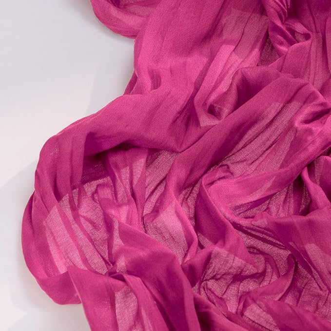 Hot Pink Cheesecloth Table Runner 4 Pack Christmas Table Runners Boho Gauze 120 Inches Fuschia Cheese Cloth Table Decor for Xmas Holiday Season Parties Weddings Bridal Baby Shower Birthday