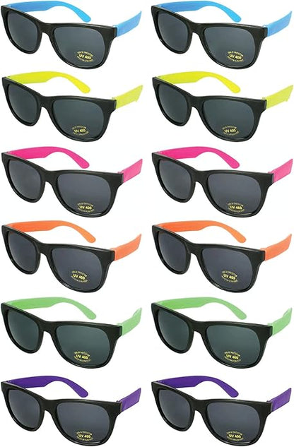 EDGEIWEAR 80s Neon Party Sunglasses for Adult Party Favors with CPSIA certified-Lead(Pb) Content Free