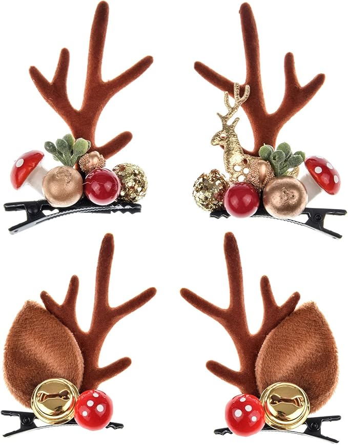 TOECWEGR Christmas Reindeer Antlers Headband Hair Clips Hair Hoop Girl Holiday Beauty Headdress