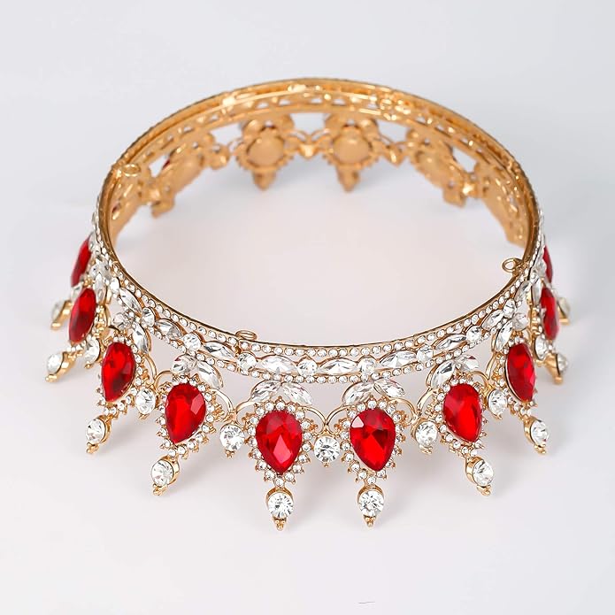 FORSEVEN Queen Crown Rhinestone Wedding Crowns and Tiaras for Women Costume Party Hair Accessories Princess Birthday Crown Crystal Bridal Crown Christmas Decorations Headband