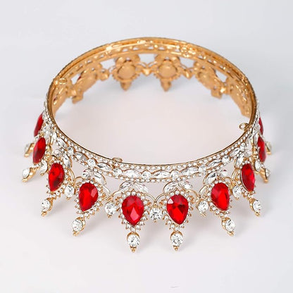 FORSEVEN Queen Crown Rhinestone Wedding Crowns and Tiaras for Women Costume Party Hair Accessories Princess Birthday Crown Crystal Bridal Crown Christmas Decorations Headband