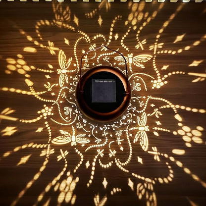 Solar Lanterns Outdoor Waterproof, Dragonfly Hanging Solar Powered Lantern, Hollowed-Out Metal Decor Lantern, LED Decorative Garden Light - Outdoor Garden Decoration for Patio, Yard, Pathway, Lawn