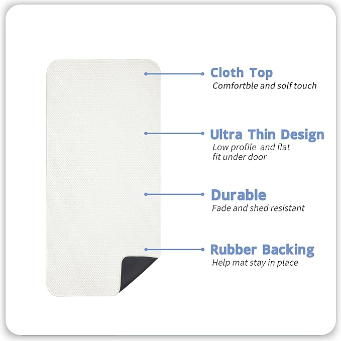 Bath Mat,Ultra Thin Bathroom Runner Rugs,Large Bath Mats for Bathroom,Quick Dry,Non-Slip,Machine Washable,Low Pile,Bath Rug,Shower Outside,Sink,Home Decor Accessories.Cream,3'x5'(36x60inch)