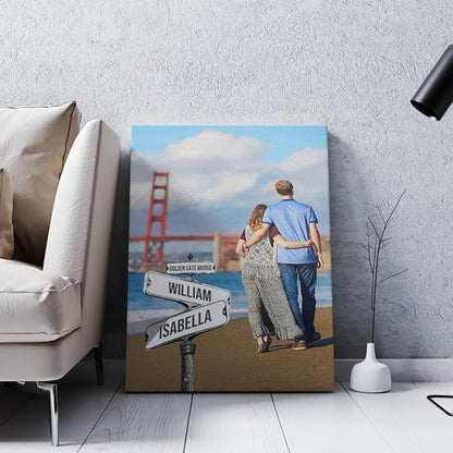 GABITA Personalized Wall Art for Couples, Anniversary Canvas for Couple, Gift for Valentines Day, Girlfriend Boyfriends Gifts, Custom Photo Poster for Wife and Husband