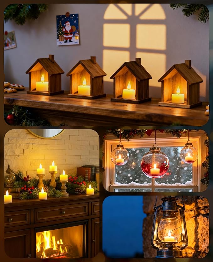 YAUNGEL 12 Pcs Rechargeable Tea Lights with Remote Timer and Charging Base, LED Flickering Flameless Tealight Candles Battery Operated for Halloween Christmas Wedding Home Decor