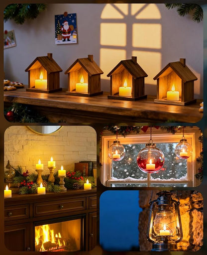 YAUNGEL 12 Pcs Rechargeable Tea Lights with Remote Timer and Charging Base, LED Flickering Flameless Tealight Candles Battery Operated for Halloween Christmas Wedding Home Decor