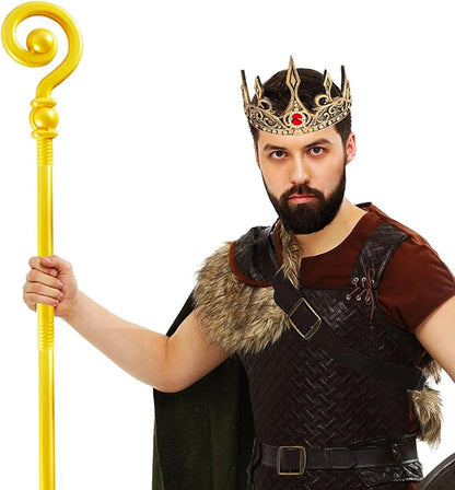 DothRayan Royal King Crown for Cosplay Prop Holiday Party, Halloween Costume Prom Party, Adjustable Royal Crown Prince Tiara