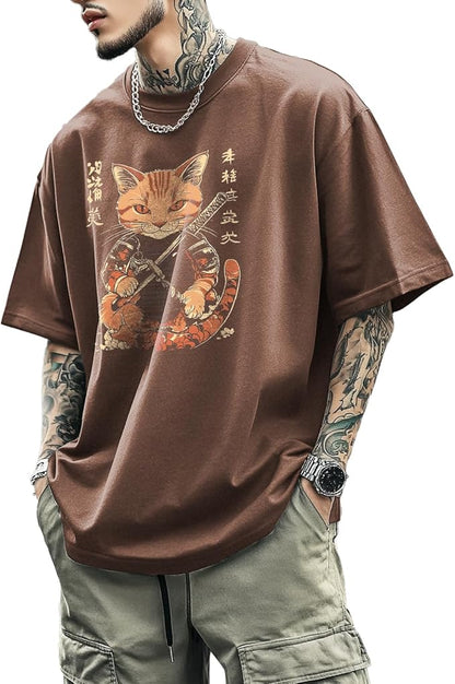 Mens Dragon Grpahic T-Shirts Short Sleeve 100% Cotton Crewneck Big and Tall Outdoor Summer Quick Dry Undershirts