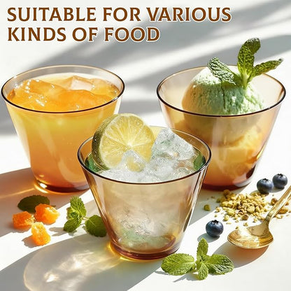 150 Pack Plastic Cups 9 oz Brown Clear Plastic Cups for Cocktail Fancy Disposable Cup for Party Stemless Wine Glasses for Wedding Thanksgiving Christmas Party Graduation