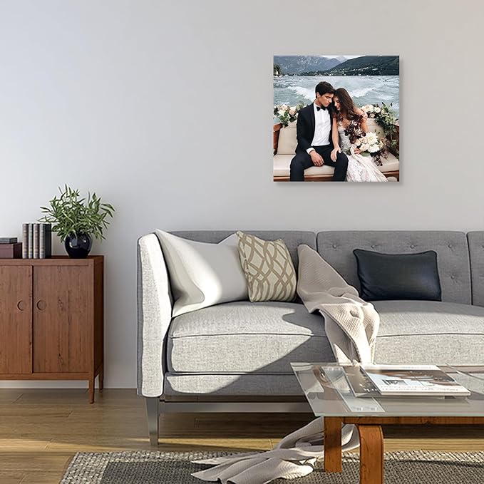 DBLAKI Personalized Custom Canvas Prints - Custom Framed Canvas Prints With Your Photos,Printed Photo To Canvas Wall Art Ideal for Home Decor Gifts Keepsakes 24" x24"