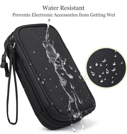 Electronics Accessories Organizer Bag, Portable Tech Gear Phone Accessories Storage Carrying Travel Case Bag for Charger USB Cables SD Memory Cards Earphone Flash Hard Drive – Black